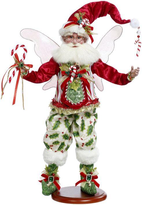 Candycane Holly Fairy on Base - 21 Inches
