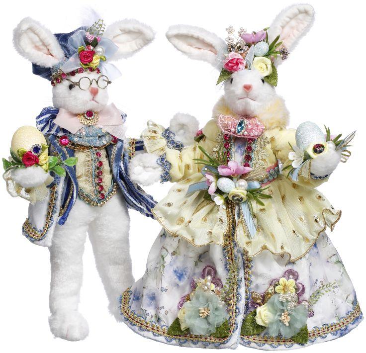 Mr and Mrs Cottontail Rabbit, Small, Assortment of 2 - 12-13 Inches