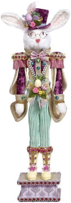 Rabbit Nutcracker Green, Small - 24.5 Inches