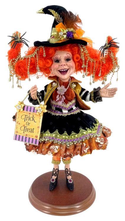 Trick or Treat Elf on Base, Small - 12.5 Inches