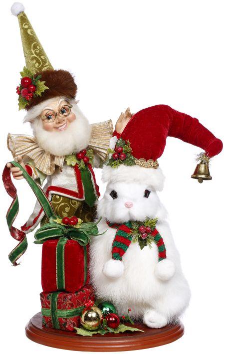 Ribbons and Rabbit  Elf Scene -8 x 16.5 Inches