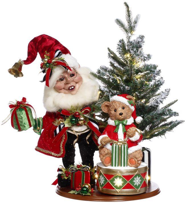Decorating Tree Elf Scene with Lights, Large - 14 x 24 Inches