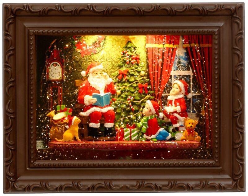 Santa Reading Scene with LED - 29 x 7.5 Inches