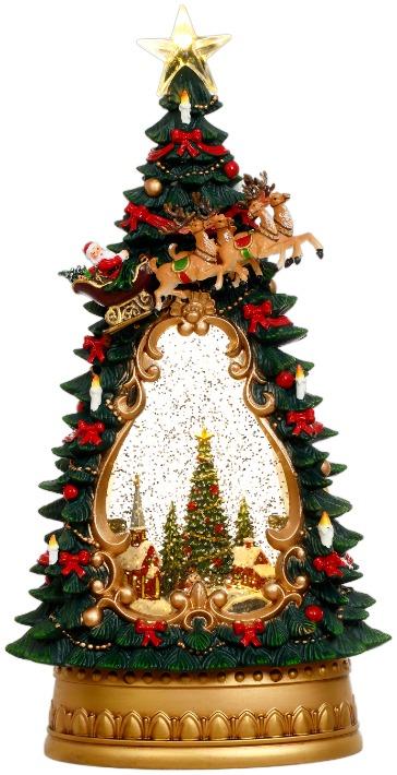 Christmas Tree Scene with LED - 14 Inches
