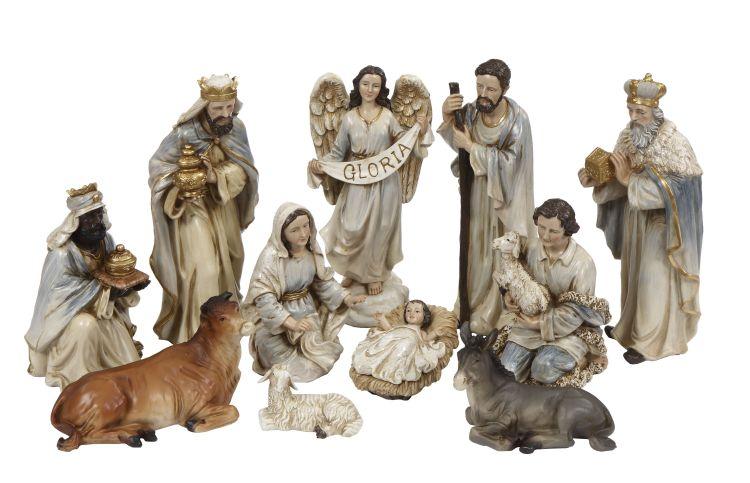 Azure Nativity, Set of 11 - 2-9.5 Inches