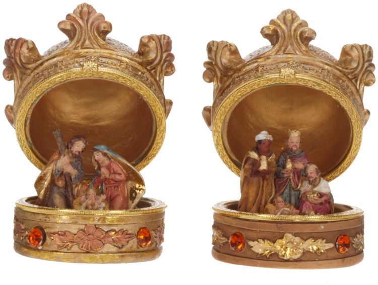 Crown Nativity Box - 3 Inches, Assortment Of 3