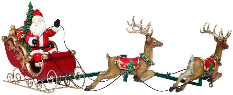 Santa and Deer Tree Decor - 13 x 11.5 Inches