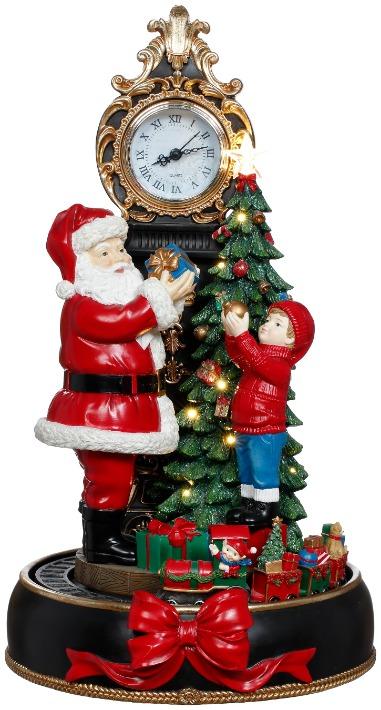 Santa Clock Tree Scene - 19.5 Inches