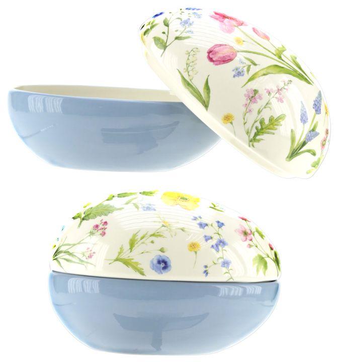 Floral Egg Trinket Box - 6 x 4 Inches
