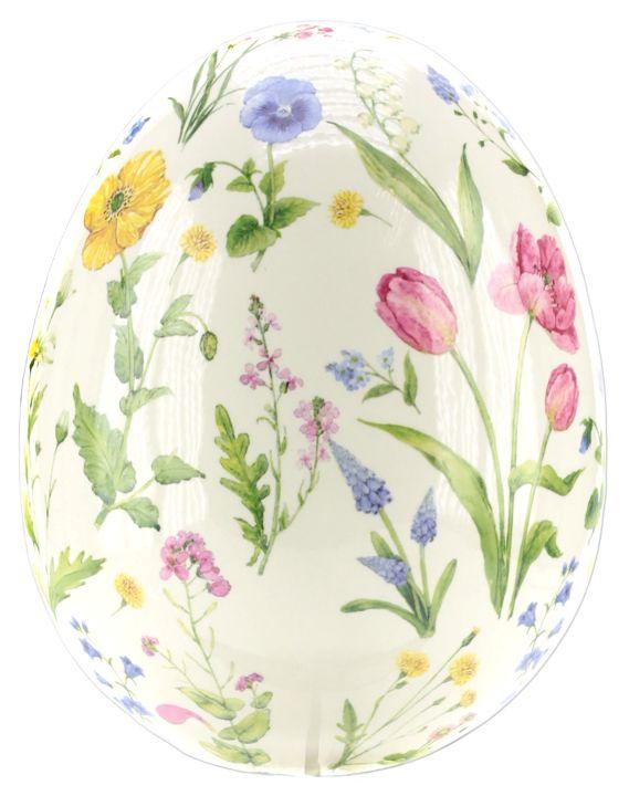 Floral Decorative Egg - 6.5 Inches