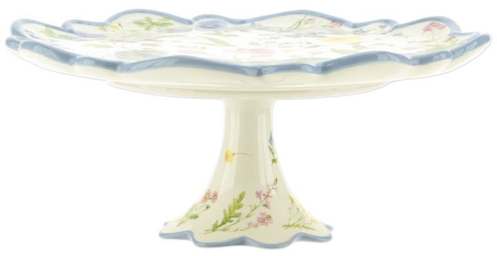 Floral Pedestal Plate - 9 x 4 Inches
