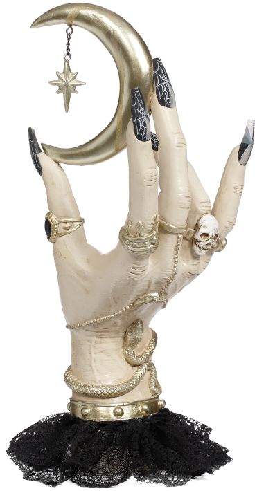 Halloween Hand&Moon Finial -11 Inches