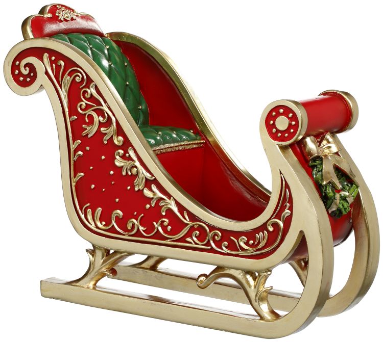 Holiday Scroll Sleigh Decor - 14.5 Inches