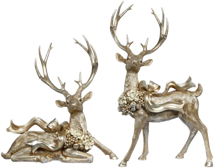 Ribboned Deer, Assortment of 2 - 19-27 Inches