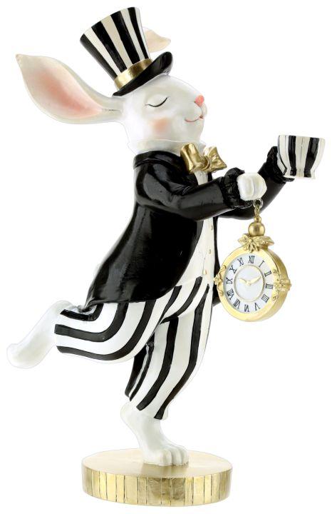 Whimsical Rab with Teacup and Clock - 12 Inches