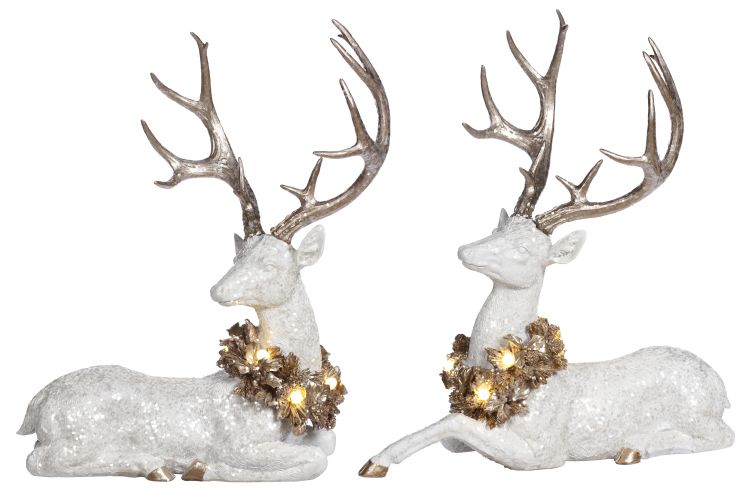 Reindeer with Wreath,  Assortment of 2 - 21 Inches