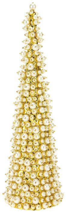Pearl Shimmer Tree, Gold - 15 Inches