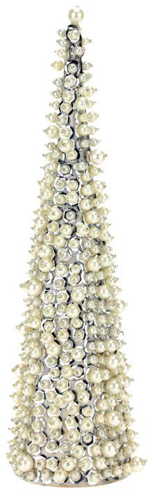 Pearl Shimmer Tree, Silver - 15 Inches