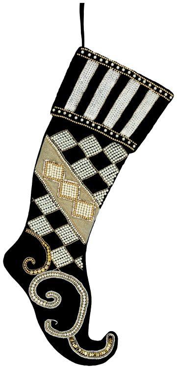 Elegant Check Stocking - 23 x 8 Inches