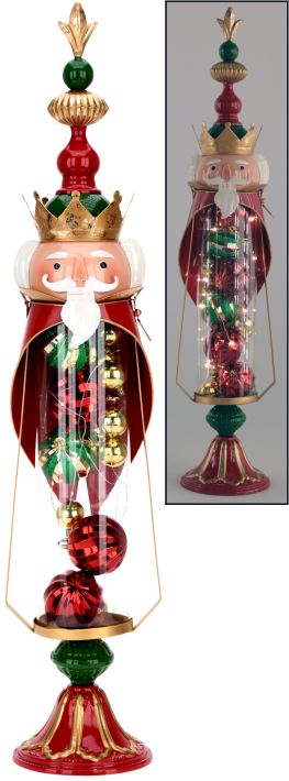 Nutcracker with Christmas Balls Finial - 27.5 Inches