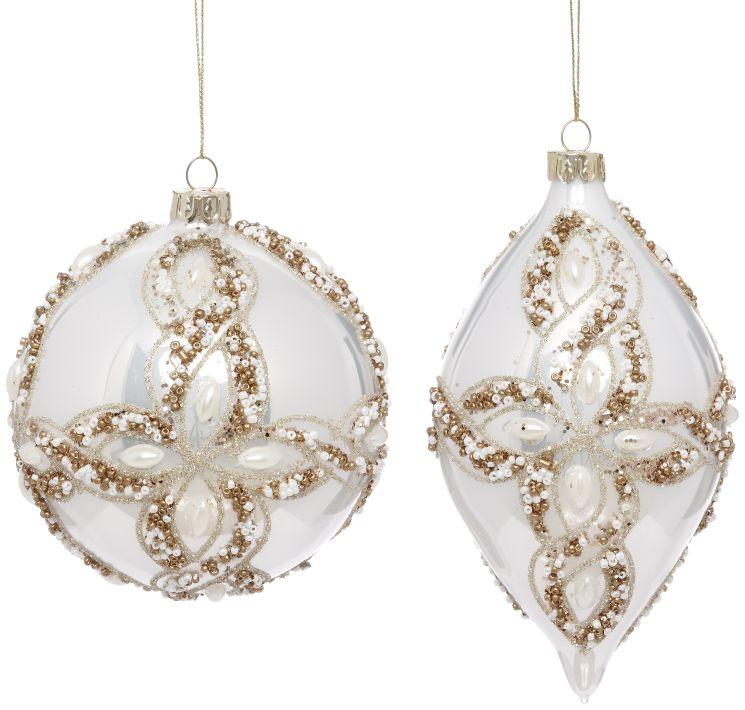 Glitter Jewel Ornament, Assortment of 2 - 4 Inches