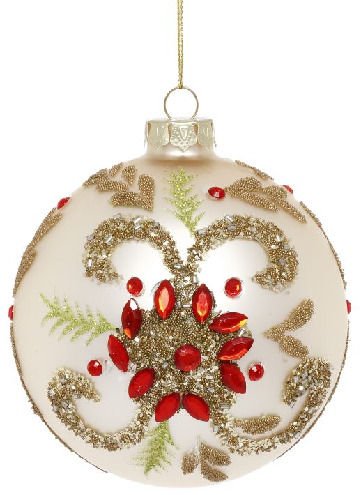 Jeweled Swirl Ornament - 4 Inches