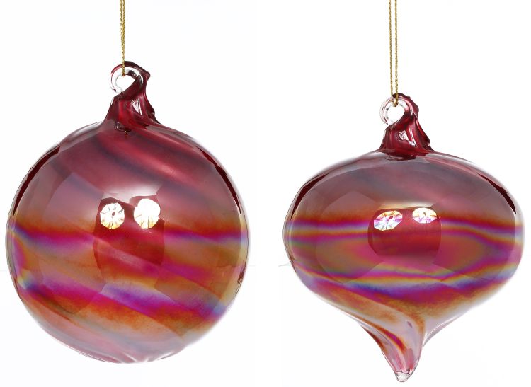 Marbled Raspberr Ornament, Assortment of 2 - 3 Inches