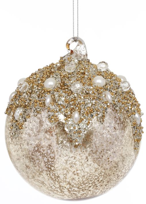 Pearl Drop Ball Ornament - 4 Inches