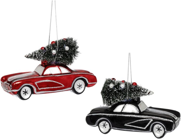 Toy Car with Christrmas Tree, Assortment of 2 - 4 Inches
