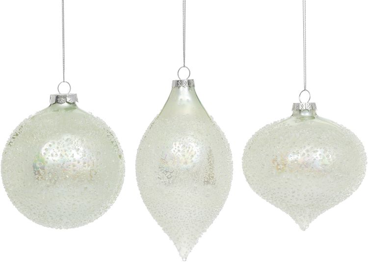 Crackled Dots  Ornament, Assortment of 3 - 4-6 Inches