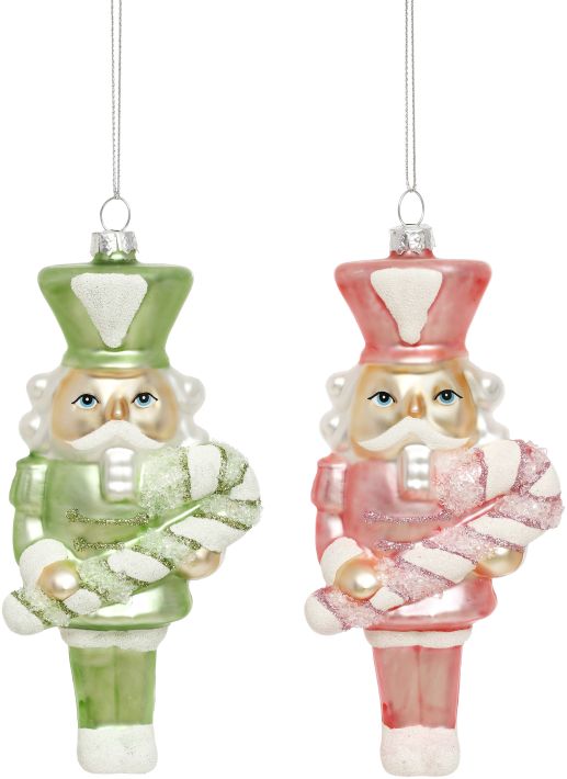 Nutcracker Candy Cane Ornament, Assortment of 2 - 5.5 Inches
