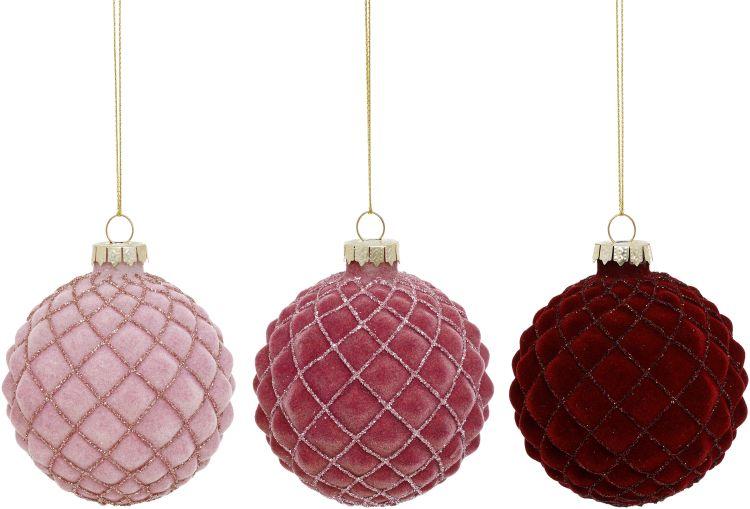 Felt Harleuin Ball Ornament, Assortment of 3 - 3 Inches