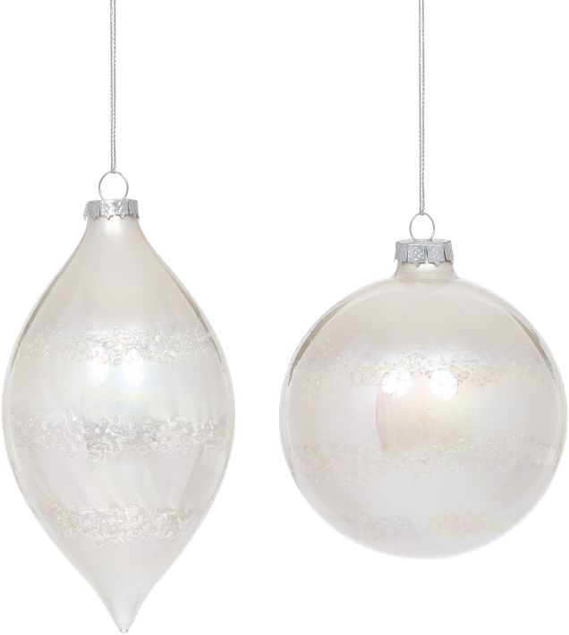 Frosted Ornament, Assortment of 2 - 4 Inches