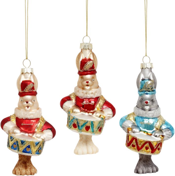 Drummer Seal Ornament, Assortment of 3 - 5 Inches