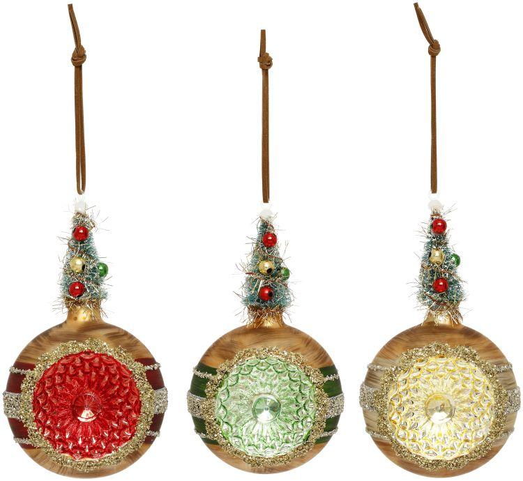 Christmas Tree Ball Ornaments, Assortment of 3 - 3 Inches