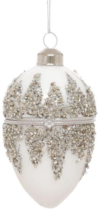 Jeweled Egg Ornament, Peppermint- 3.5 Inches