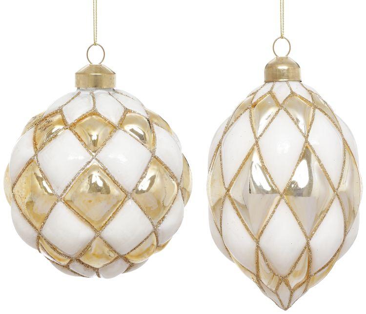 Quilted Ornament, Box of 6- 3-4 Inches