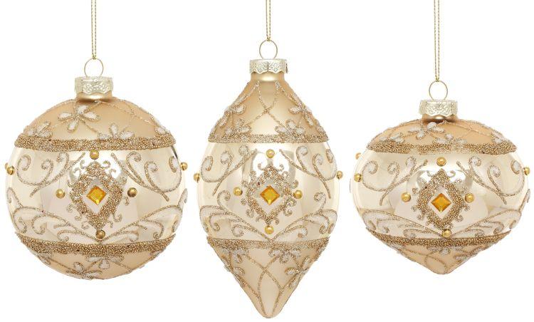 Luxe Scroll Ornament, Box of 6- 4-5 Inches