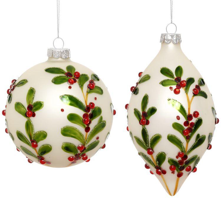 Holly Berry Leaf Ornament, Box of 6- 4-5 Inches