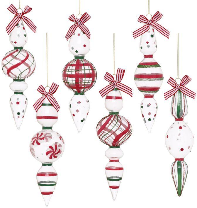 Candy Stripe Ornament Bx, Box of 6-