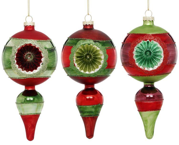 Retro Finial Ornament, Box of 6- 5 Inches