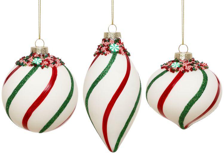 Peppermint Swirl Ornament, Box of 6- 3-4 Inches