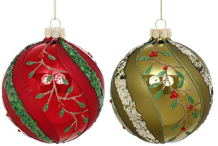 Mistletoe Twist Ornament, Box of 6- 4 Inches