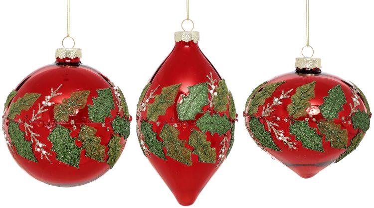 Christmas Hollyleaf Ornament, Box of 6- 4-5 Inches