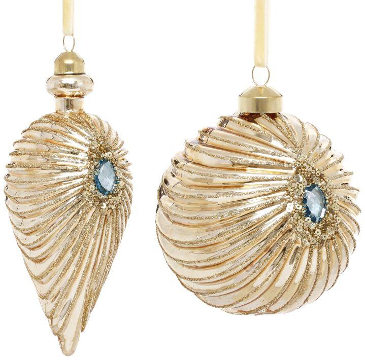 Jeweled Starburst Ornament, Assortment of 2 - 4-5 Inches