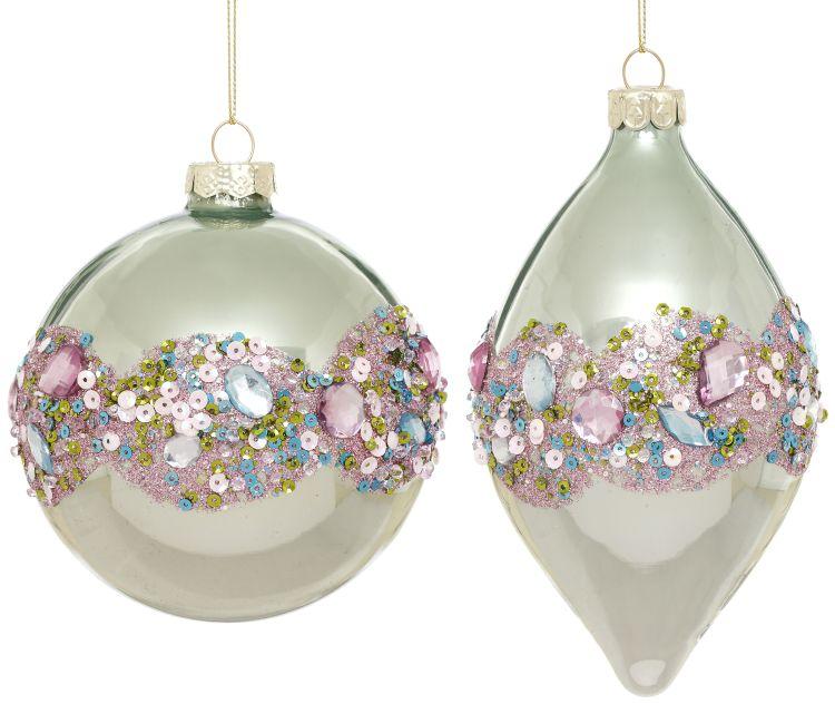 Jeweled Band Ornament, Box of 6- 4-5 Inches