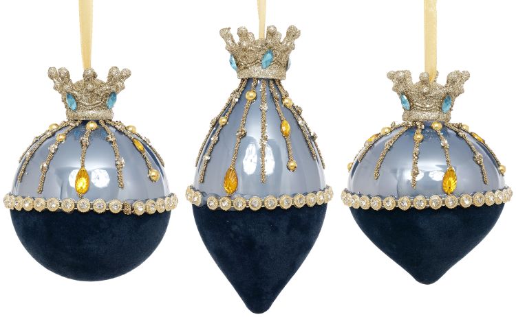 Regal Crown Ornament, Box of 6- 3-4 Inches