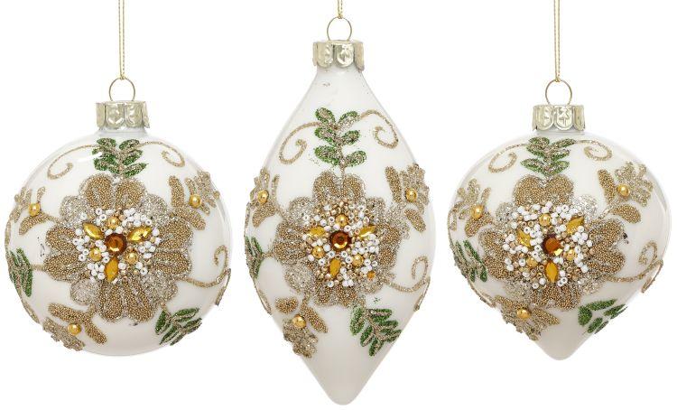 Holiday Bloom Ornament, Box of 6- 3-4 Inches