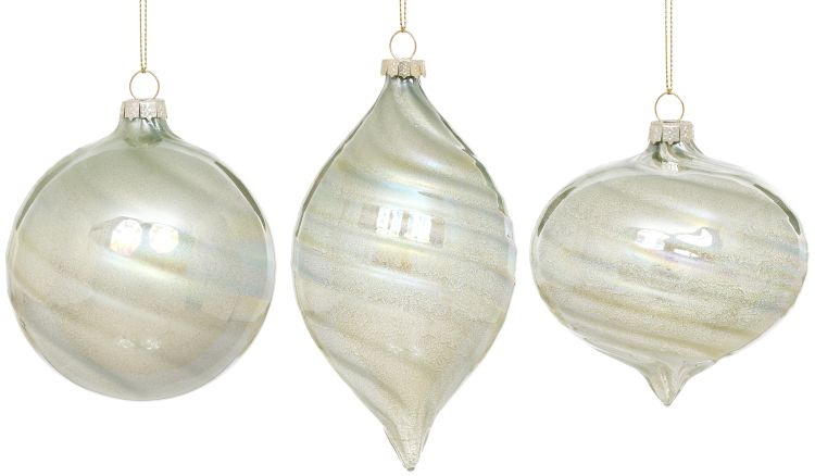 Soft Glow Swirl Ornament, Box of 6- 4-5 Inches