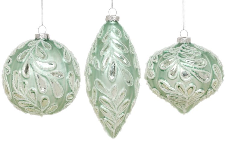Elegant Leaf Ornament, Box of 6- 4-5 Inches